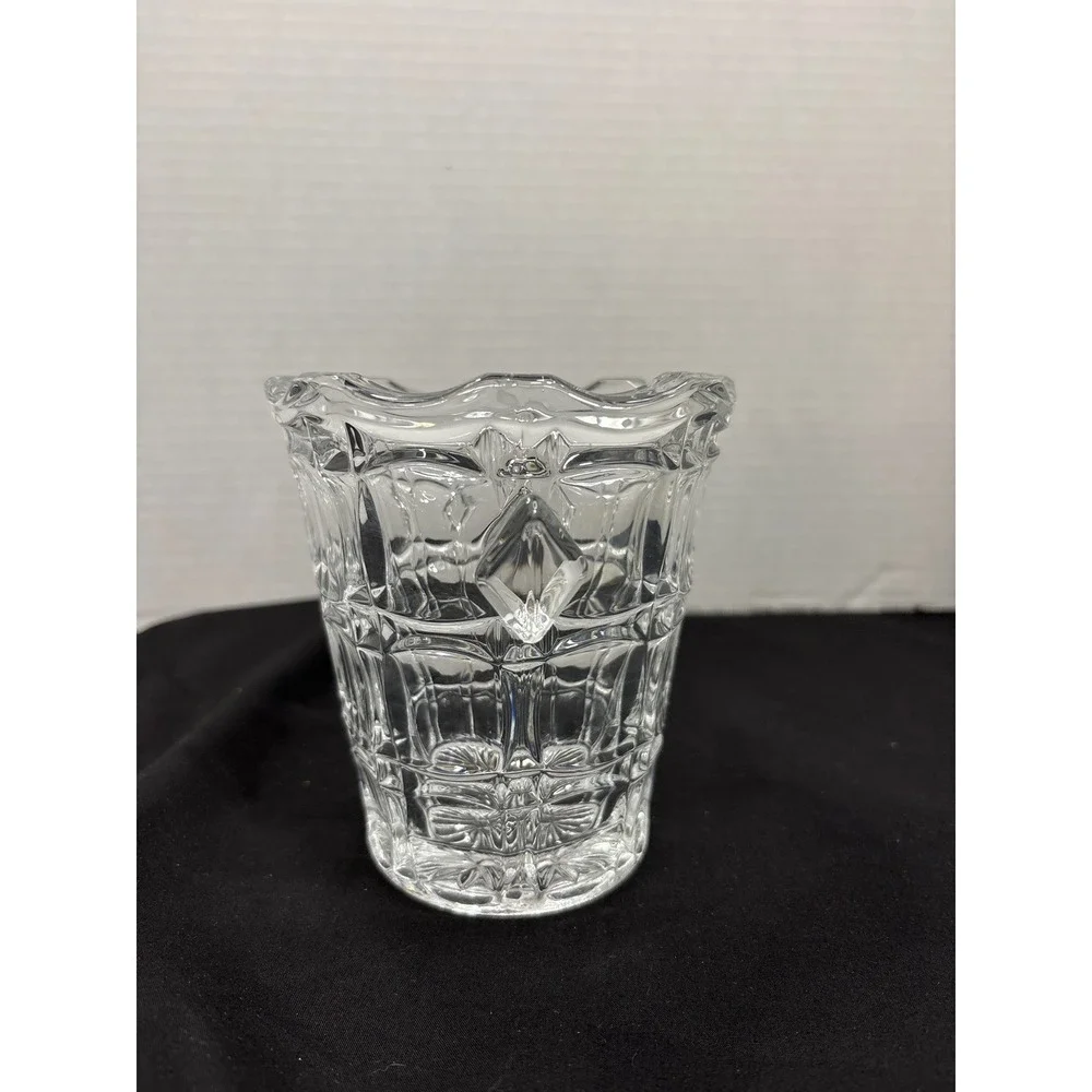 Crystal Vase with Handles Clear Cut Glass‎ Flower Vase Home Decor Vintage